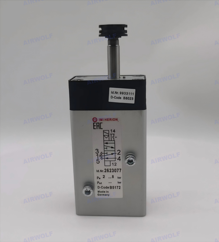 5/2 Way IMI Norgren 2623077 Namur Indirectly Aluminum Solenoid Actuated Piston Spool Valves With Plastic Pilot Flange